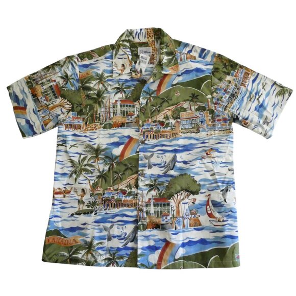 vtg REYN SPOONER Lahaina Aloha shirt NWT sz XL Cheeseburger in Paradise print - Picture 1 of 4